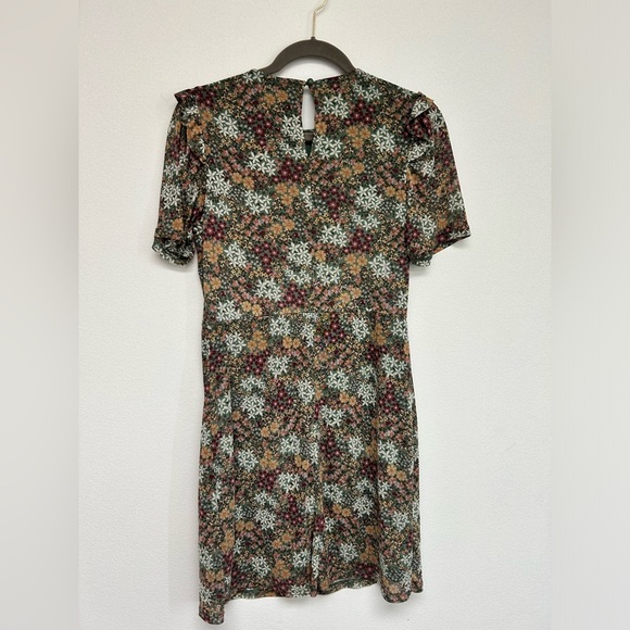 Nordstrom Spirit of Grace Green Floral Short Sleeve Mini Dress size L Large - Picture 3 of 8